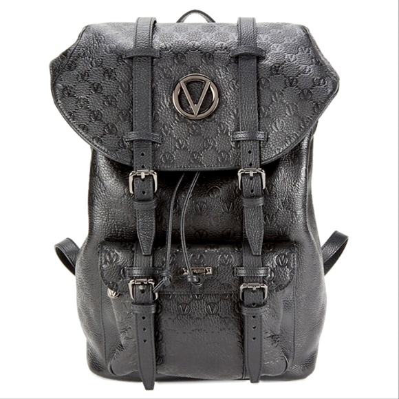 Valentino Other - NWT$1200 Valentino Anatole Monogram Leather Black Messenger Bag Backpack